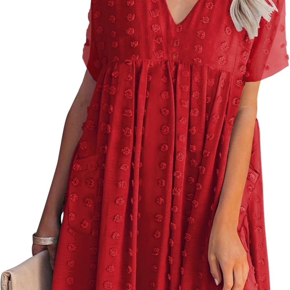 Babydoll lined short sleeve dress